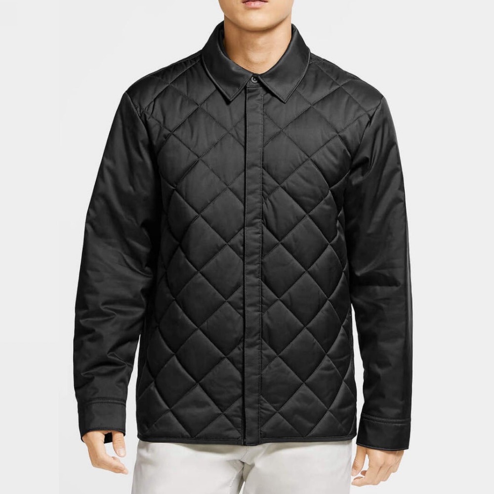 Nike Black Repel Quilted Jacket Mens Size Large Canada Hockey Coat CK6072-010